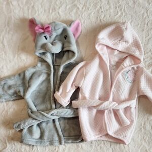 Baby Girl Bath Robes, Set of 2, Like New!